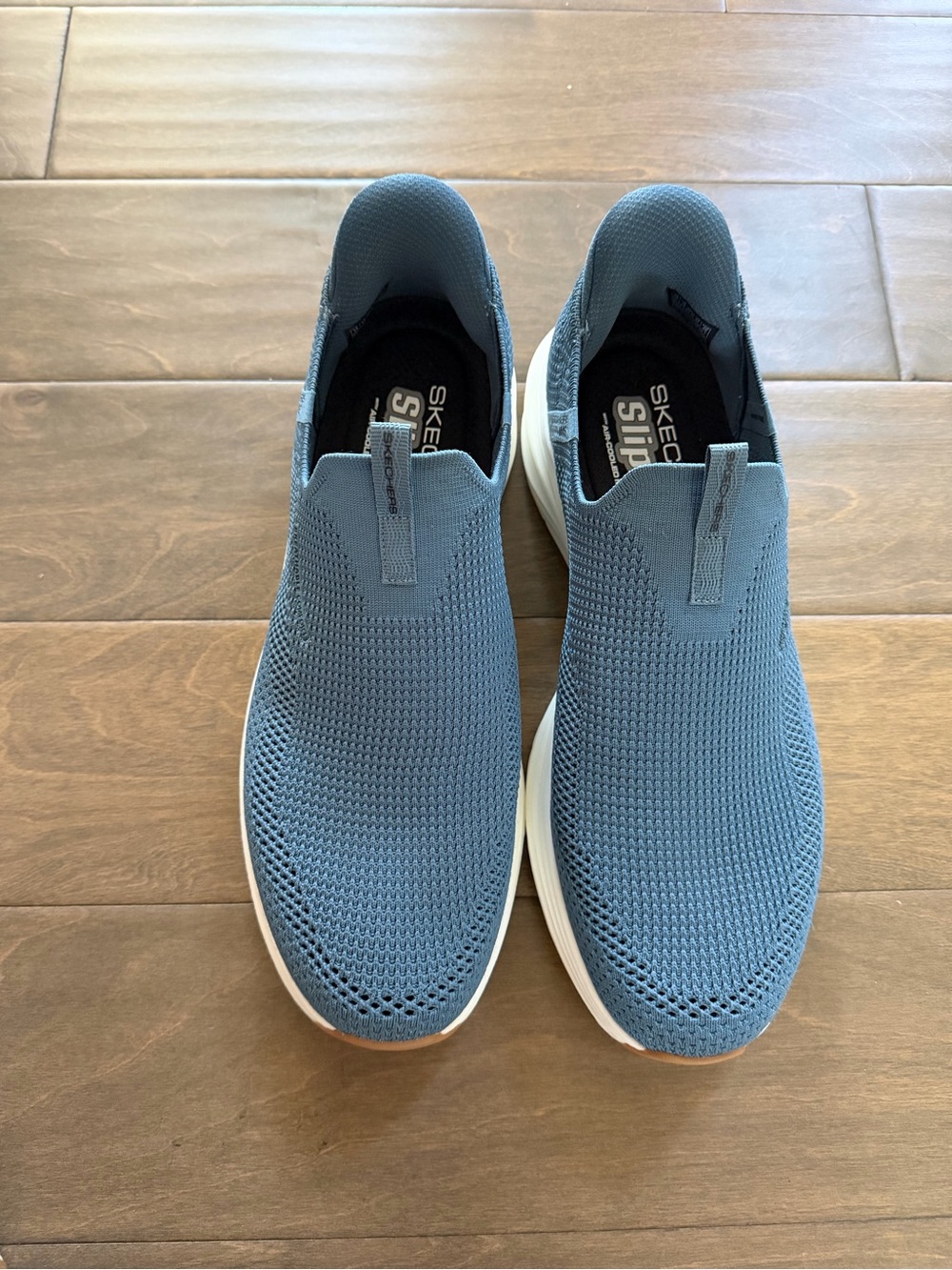 Skechers Men's Blue Knit Slip-On Loafers